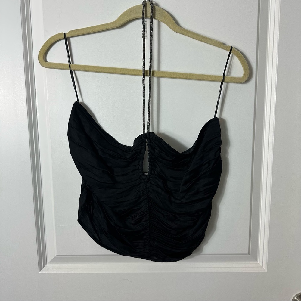 H&M sparkly and silky black top